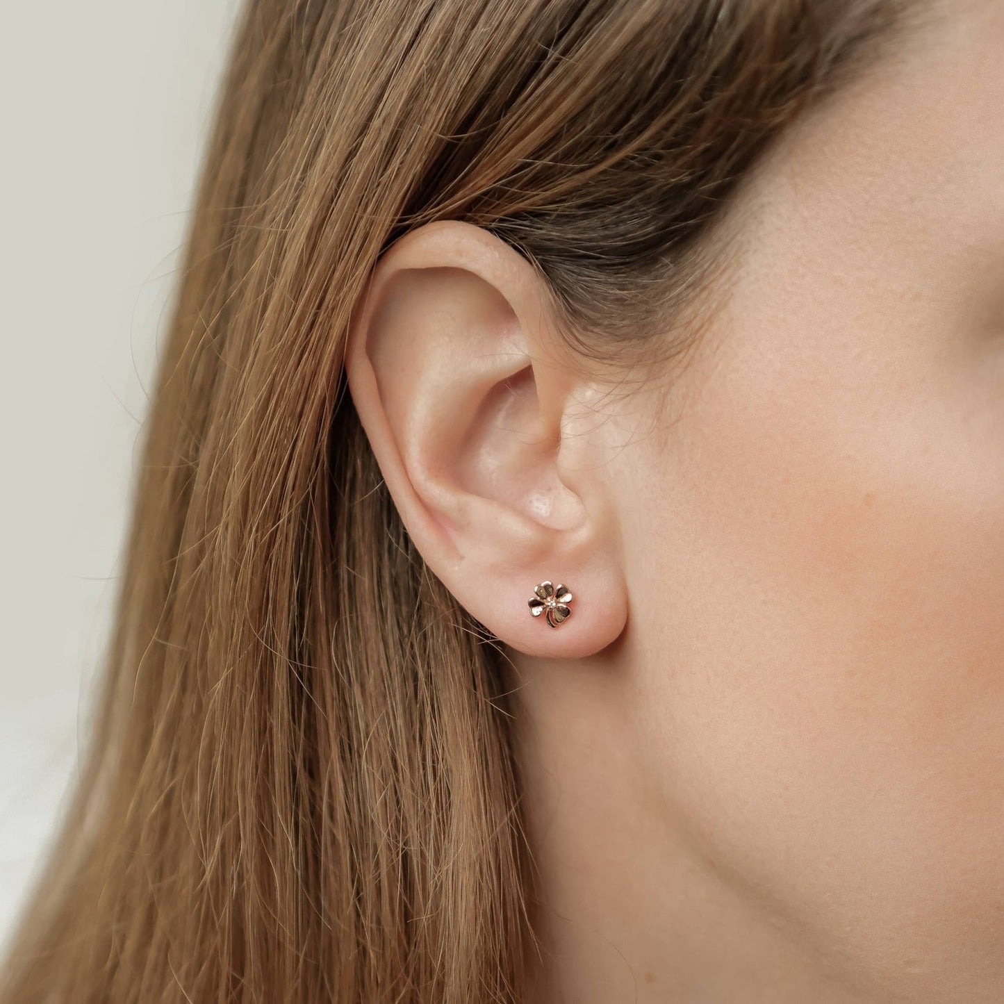 Four Leaf Clover Stud Earrings Sterling Silver