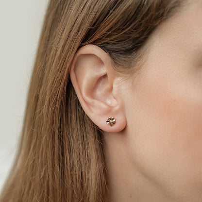 Four Leaf Clover Stud Earrings Sterling Silver