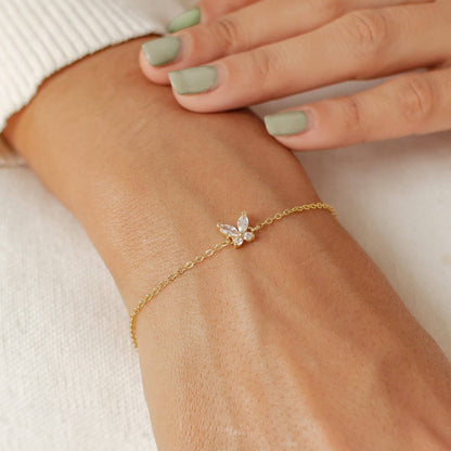 Gemstone Butterfly Jewelry Set Sterling Silver