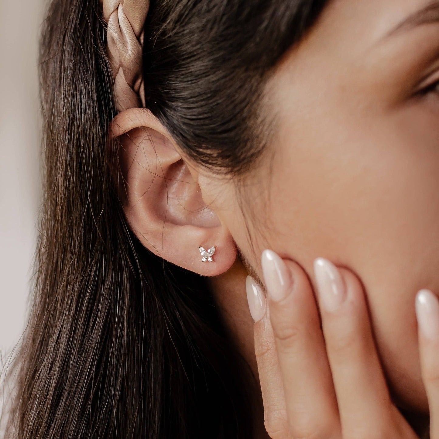 Gemstone Butterfly Jewelry Set Sterling Silver