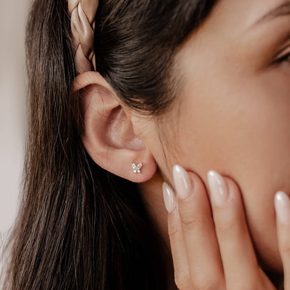 Gemstone Butterfly Jewelry Set Sterling Silver