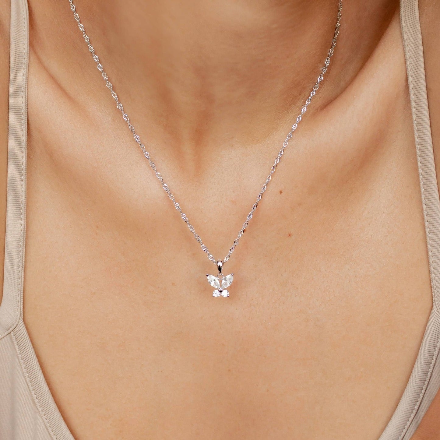 Gemstone Butterfly Jewelry Set Sterling Silver