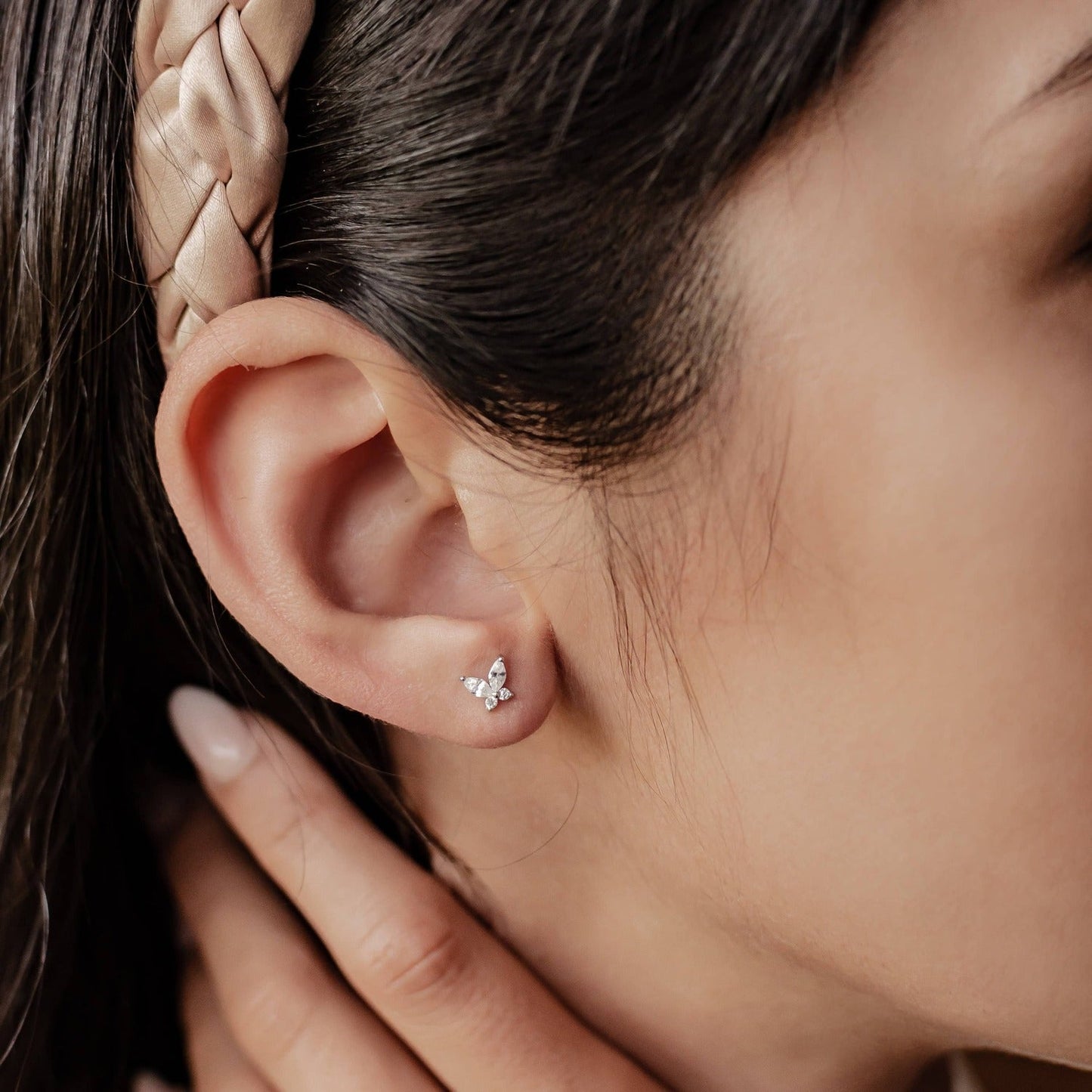 Gemstone Butterfly Jewelry Set Sterling Silver