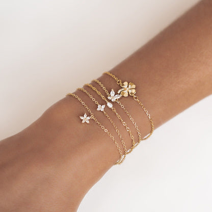 Gemstone Daisy Chain Bracelet Sterling Silver