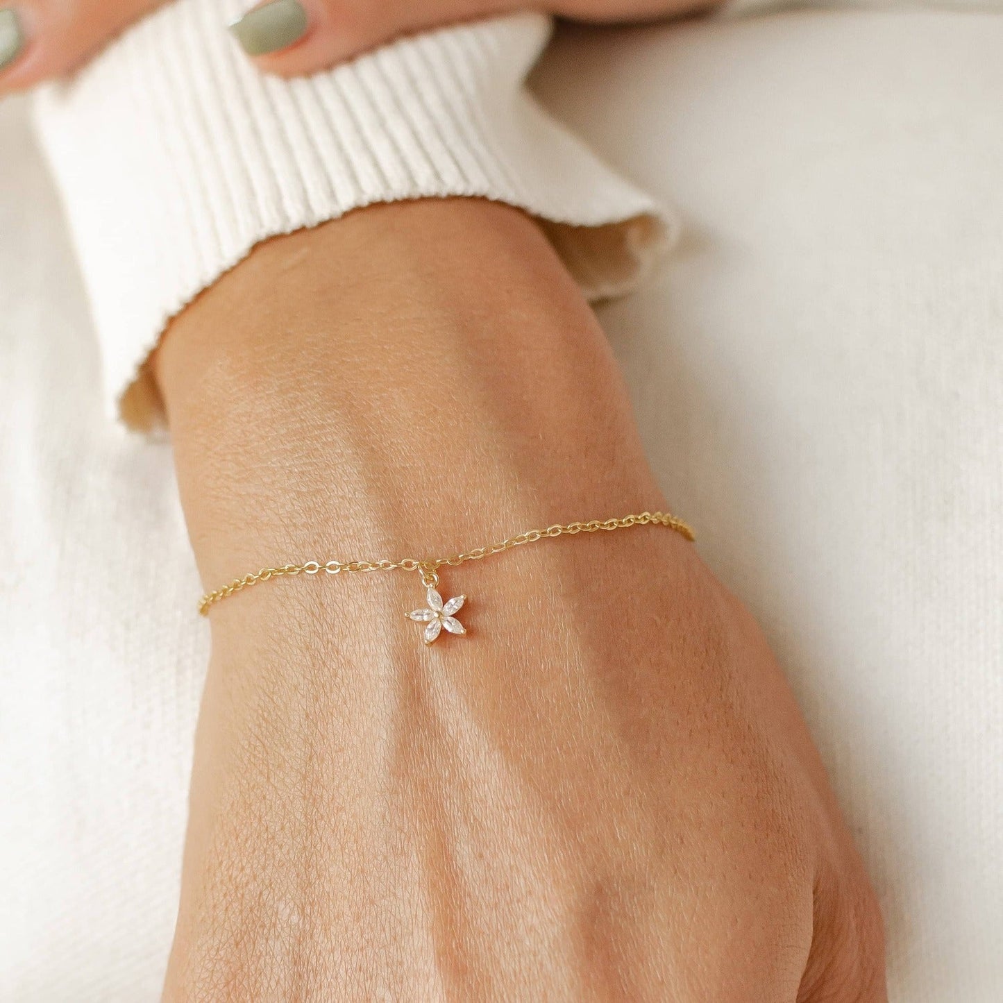 Gemstone Daisy Jewelry Set Sterling Silver