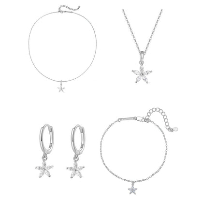 Gemstone Daisy Jewelry Set Sterling Silver