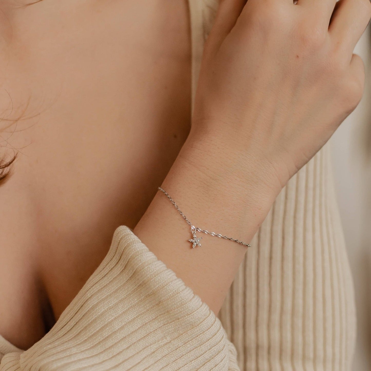 Gemstone Daisy Jewelry Set Sterling Silver