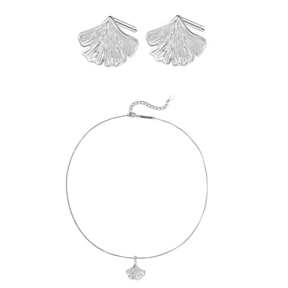 Ginkgo Leaf Jewelry Set Sterling Silver