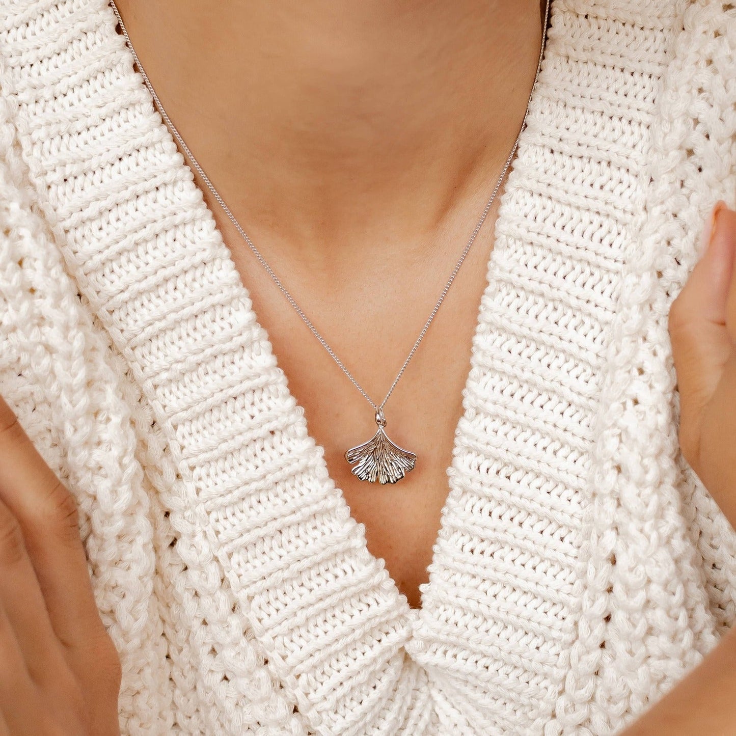 Ginkgo Leaf Jewelry Set Sterling Silver