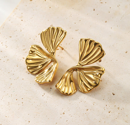 Ginkgo Leaf Statement Earrings Waterproof