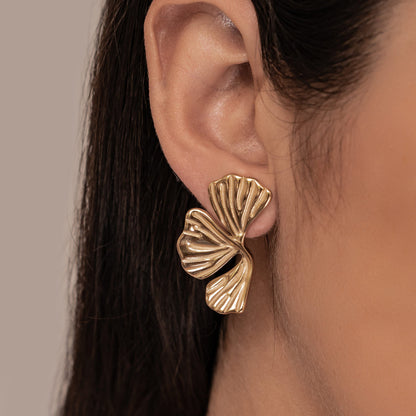 Ginkgo Leaf Statement Earrings Waterproof