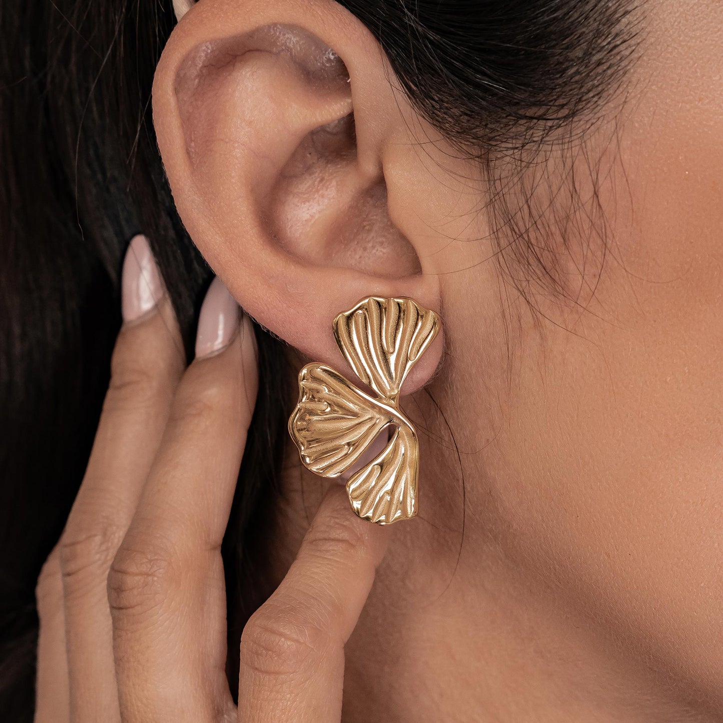 Ginkgo Leaf Statement Earrings Waterproof