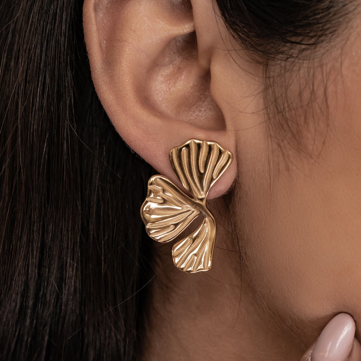 Ginkgo Leaf Statement Earrings Waterproof