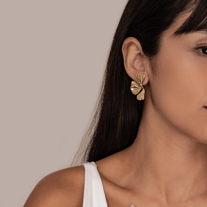 Ginkgo Leaf Statement Earrings Waterproof