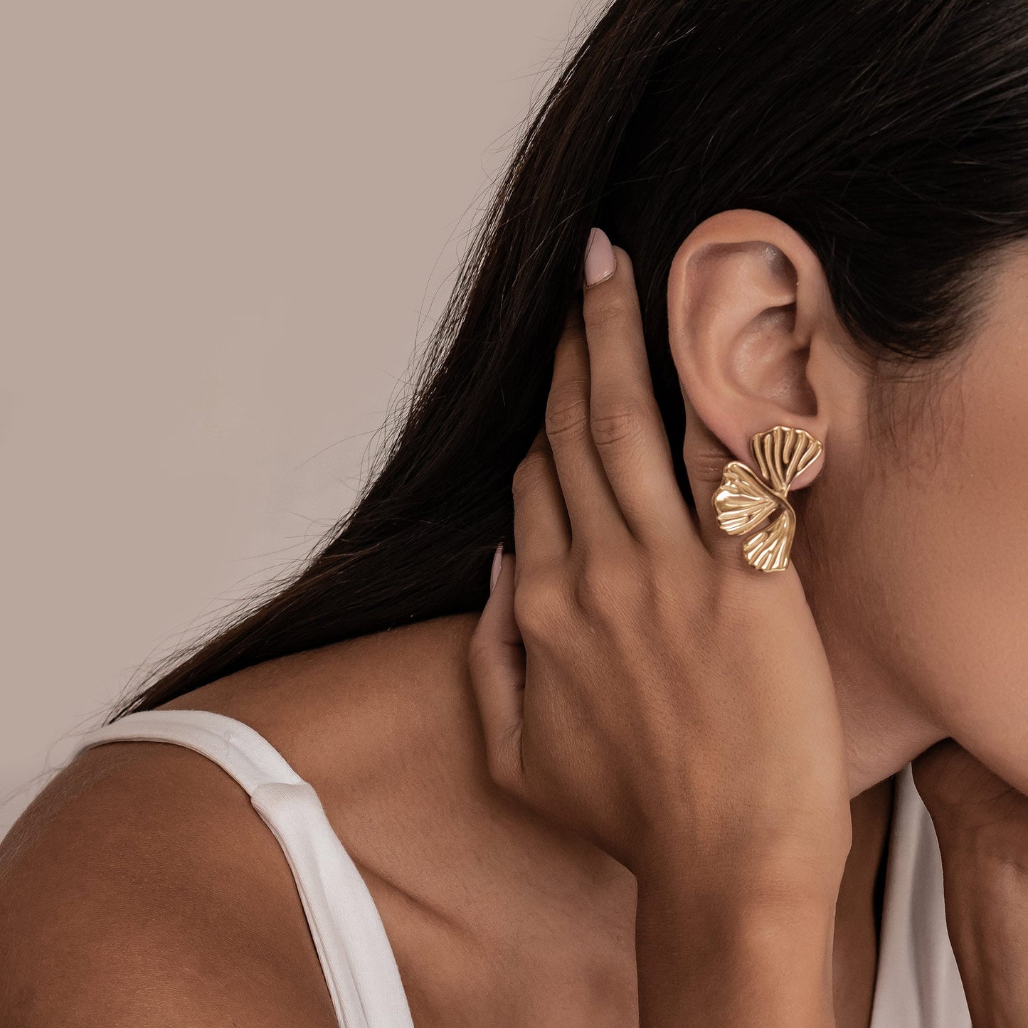 Ginkgo Leaf Statement Earrings Waterproof