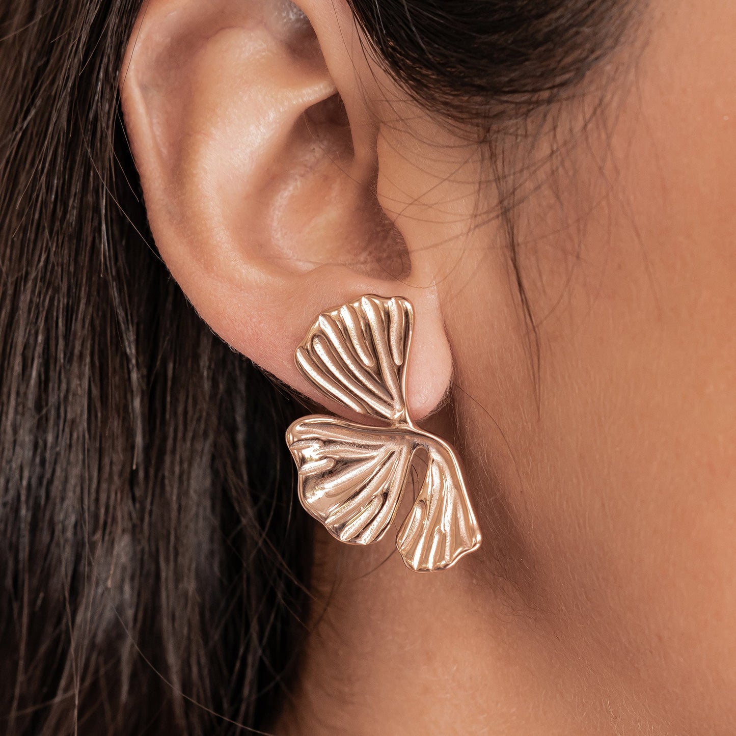 Ginkgo Leaf Statement Earrings Waterproof