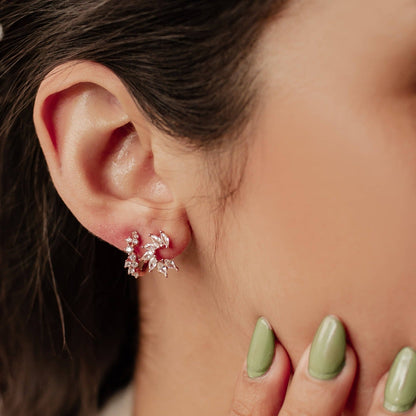 Glitter Duo Earrings Set Sterling Silver