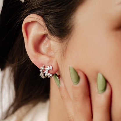 Glitter Duo Earrings Set Sterling Silver