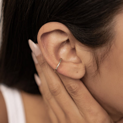 Green Diamond Ear Cuff Sterling Silver