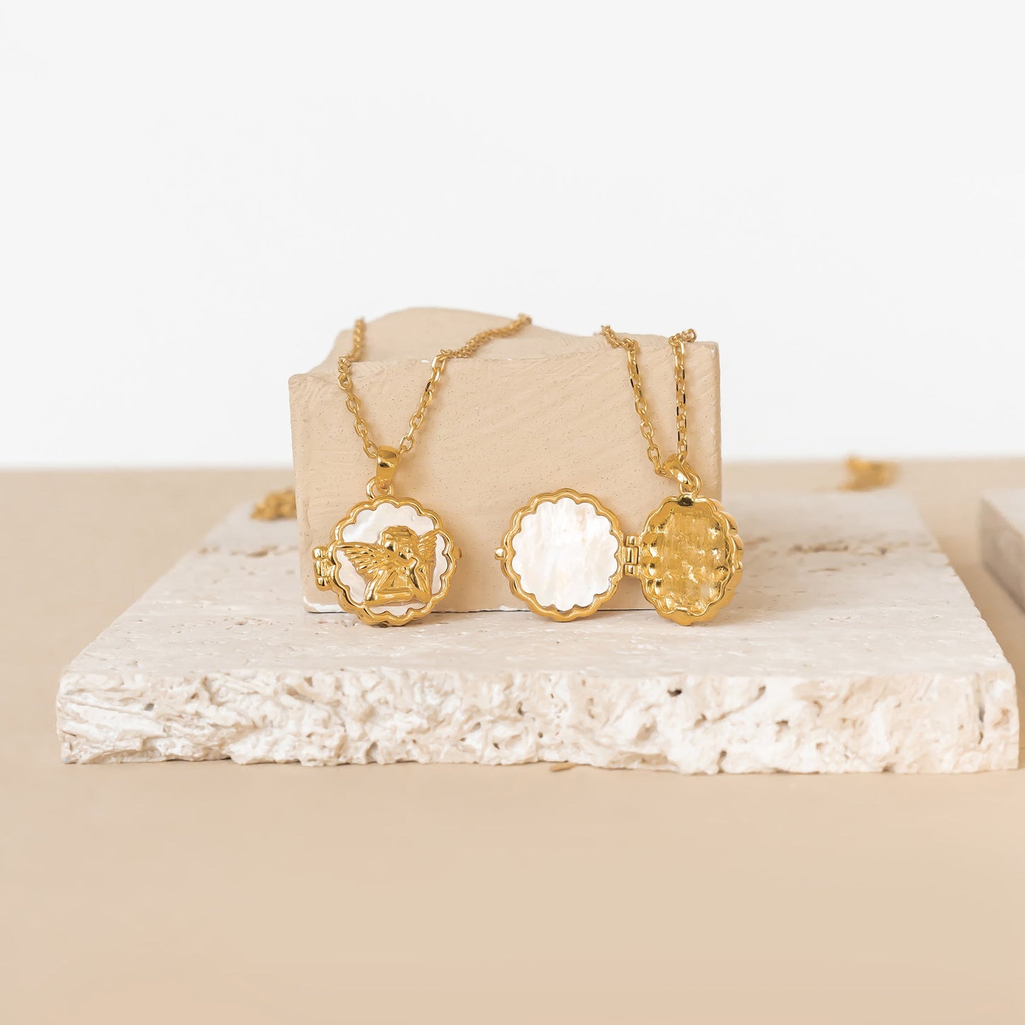 Guardian Angel Locket Necklace Sterling Silver