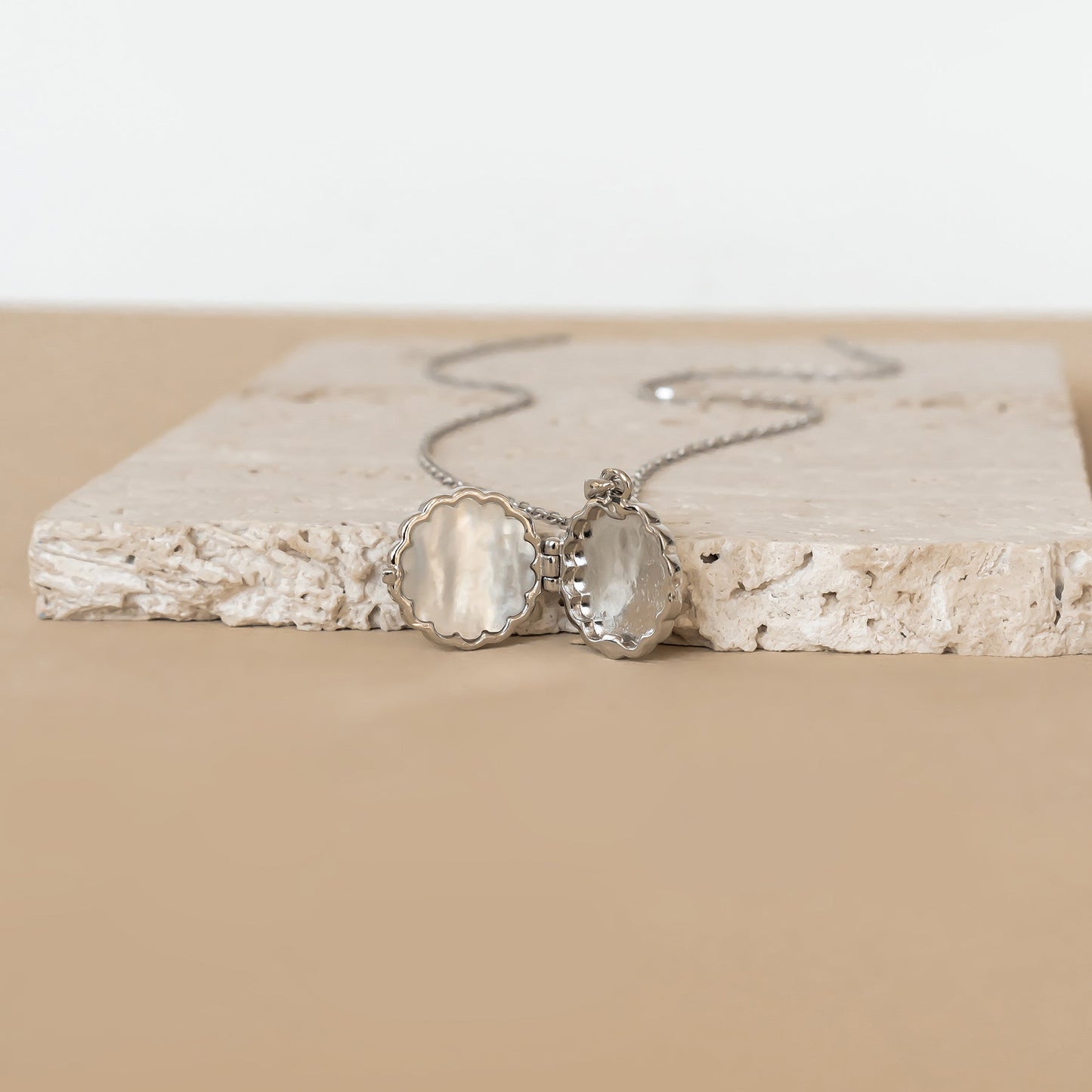 Guardian Angel Locket Necklace Sterling Silver