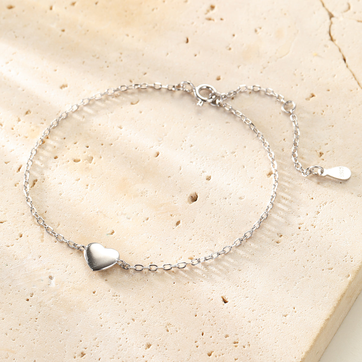 Love Heart Bracelet Sterling Silver