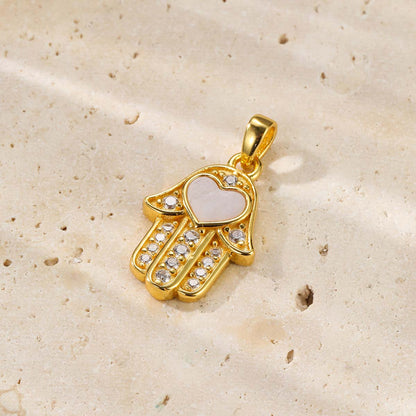 Hamsa Hand Pendant Necklace for Protection Sterling Silver