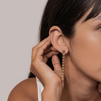 Heart Cascade Drop Earrings Waterproof