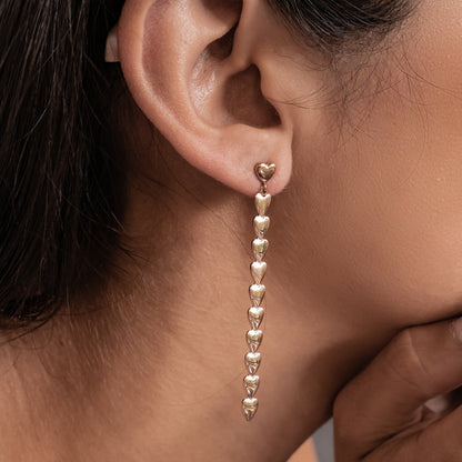 Heart Cascade Drop Earrings Waterproof