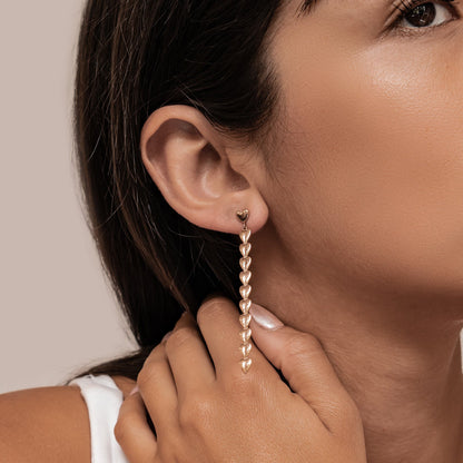 Heart Cascade Drop Earrings Waterproof