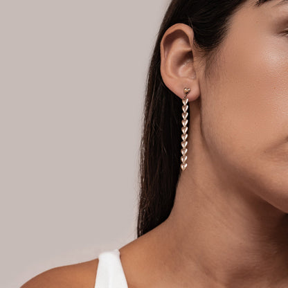 Heart Cascade Drop Earrings Waterproof