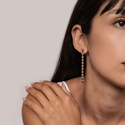 Heart Cascade Drop Earrings Waterproof