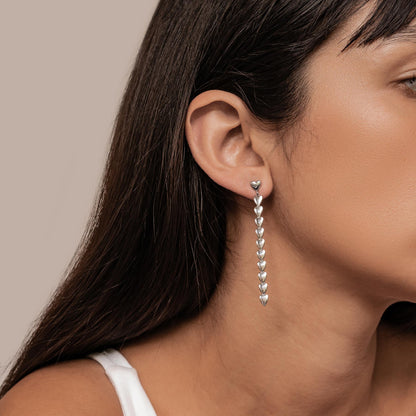 Heart Cascade Drop Earrings Waterproof