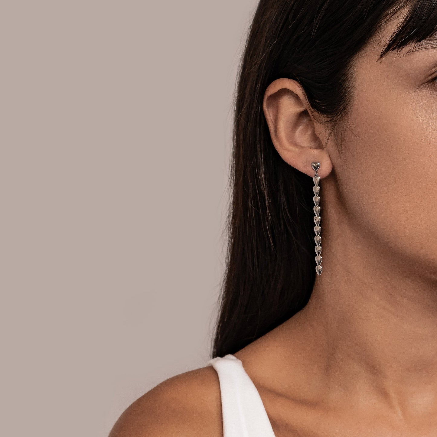 Heart Cascade Drop Earrings Waterproof