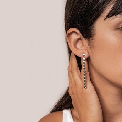 Heart Cascade Drop Earrings Waterproof