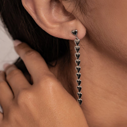 Heart Cascade Drop Earrings Waterproof