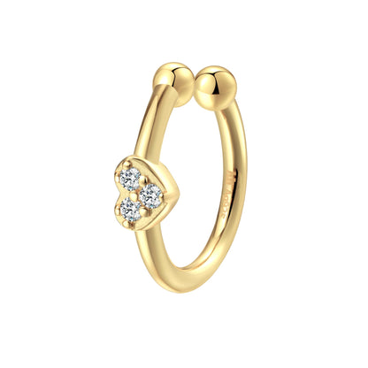 Heart Ear Cuff Sterling Silver