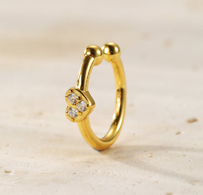 Heart Ear Cuff Sterling Silver