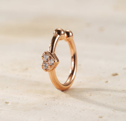 Heart Ear Cuff Sterling Silver