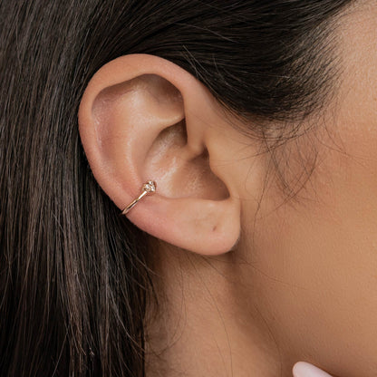 Heart Ear Cuff Sterling Silver