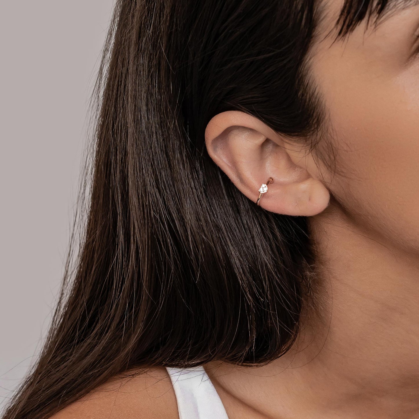 Heart Ear Cuff Sterling Silver