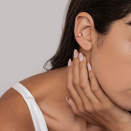 Heart Ear Cuff Sterling Silver