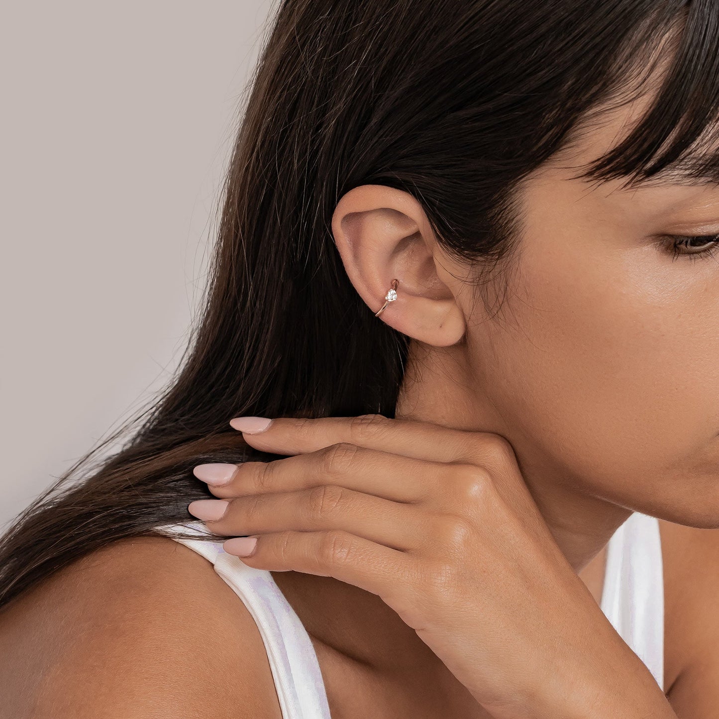 Heart Ear Cuff Sterling Silver