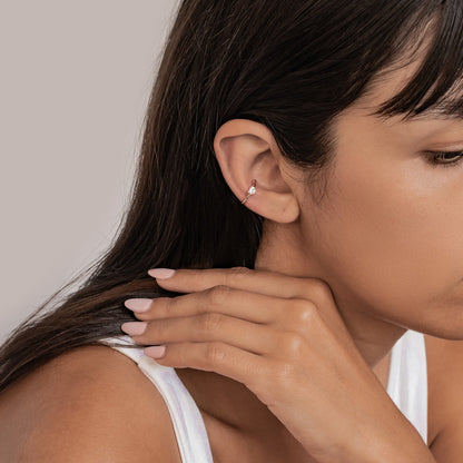 Heart Ear Cuff Sterling Silver