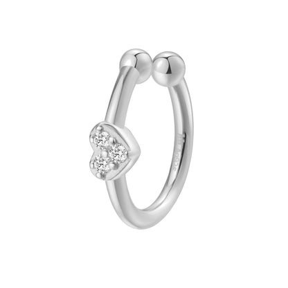 Heart Ear Cuff Sterling Silver