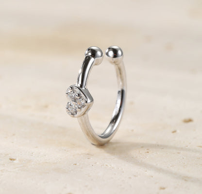 Heart Ear Cuff Sterling Silver