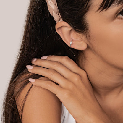 Heart Ear Cuff Sterling Silver