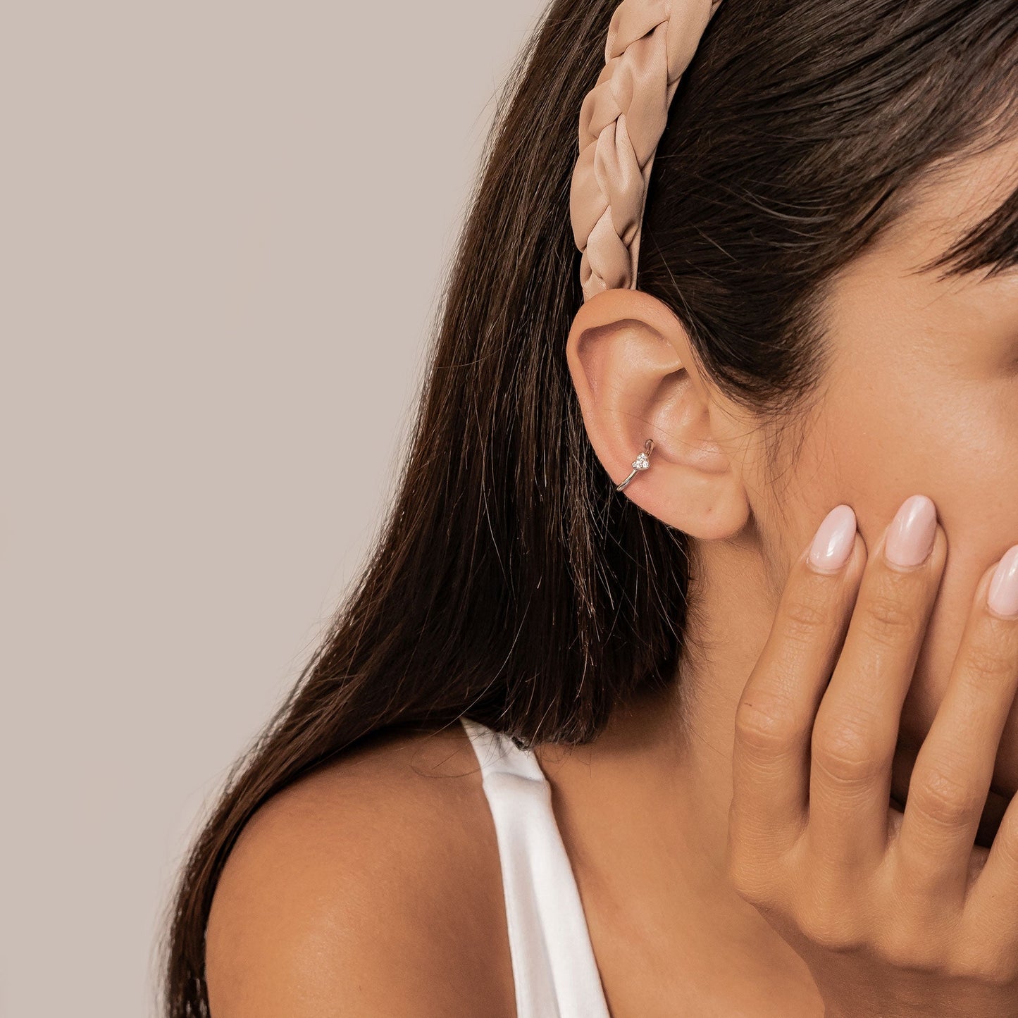 Heart Ear Cuff Sterling Silver