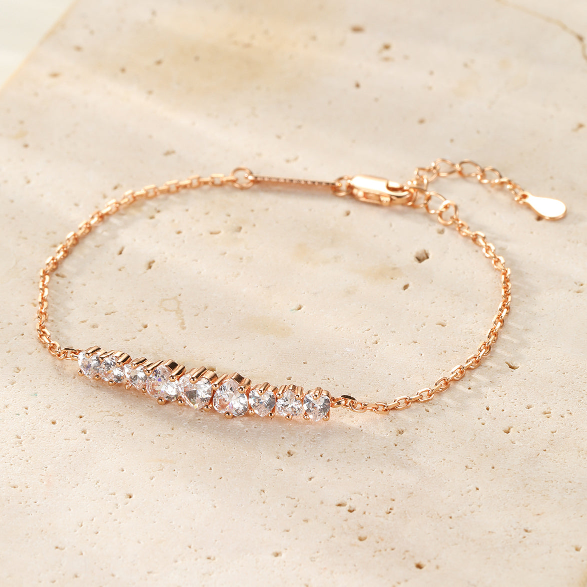 Heart Tennis Bracelet Sterling Silver