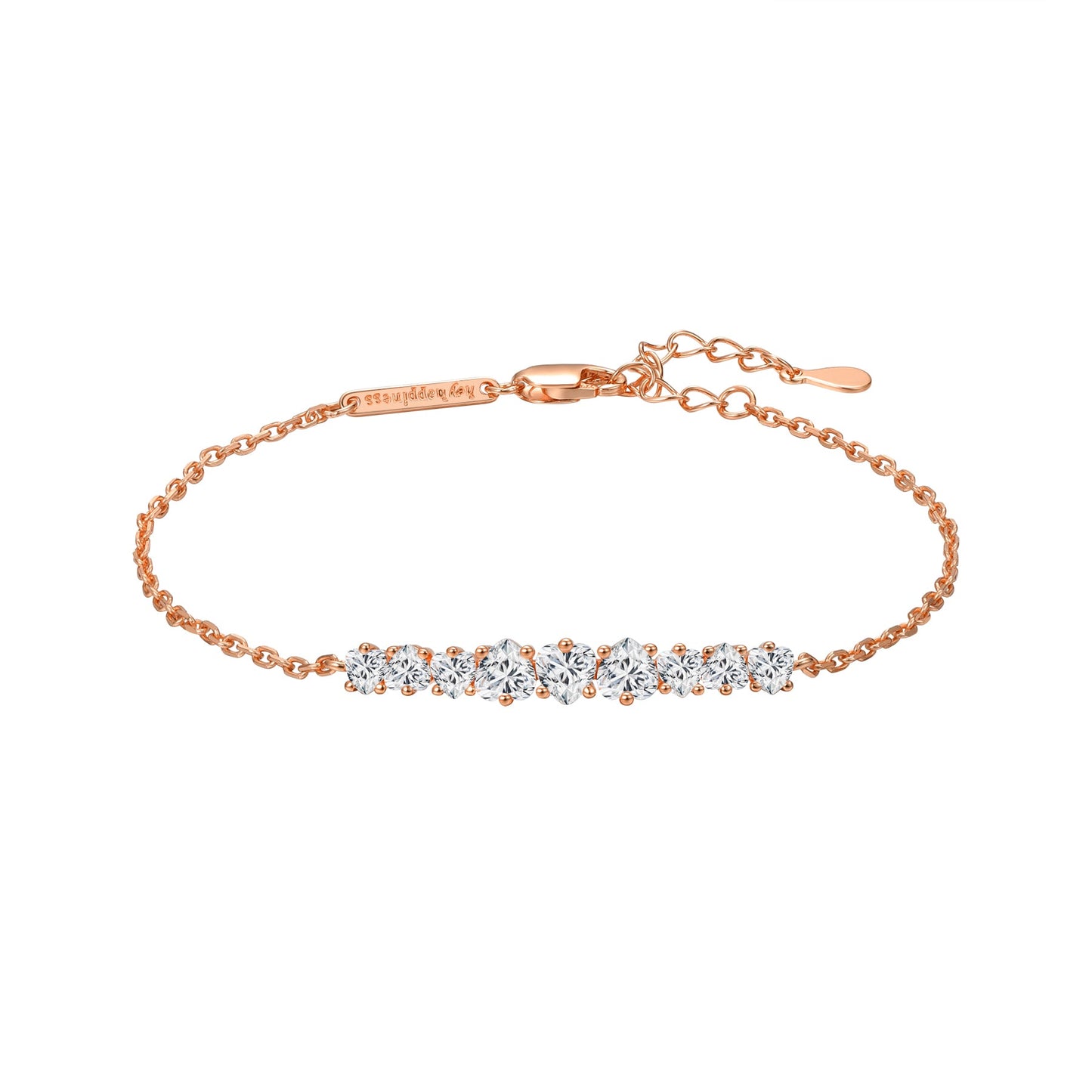 Heart Tennis Bracelet Sterling Silver